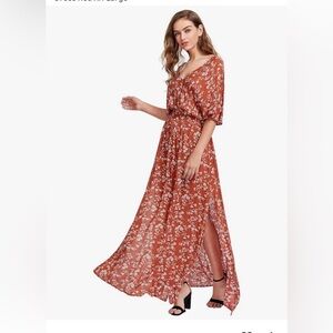 Split Flutter sleeve long asymmetrical, side split dress, XXL, plus size EUC